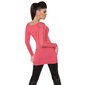 Fine-knitted ladies glamour long sweater with lace coral