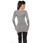 Glamour Damen Feinstrick-Longpullover mit Spitze Grau Einheitsgröße (34,36,38)