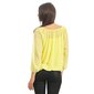 Ladies long-sleeved chiffon blouse with top and necklace yellow
