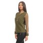 Elegant ladies long-sleeved shirt with chainlet and pearls olive