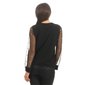 Elegant ladies long-sleeved shirt with chainlet and pearls black