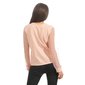 Elegant ladies long-sleeved shirt with chainlet and pearls apricot