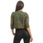 Eleganter Damen 3/4 Arm Bolero mit feiner Spitze Olivgrün