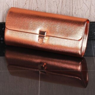 Elegante Damen Glamour Clutch Handtasche glänzend Roségold