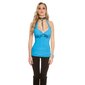 Precious halterneck top with sequins turquoise