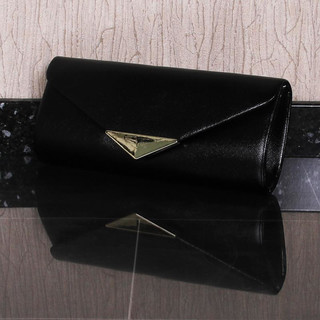 Elegante Damen Clutch Handtasche glänzend Schwarz
