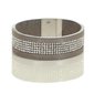 Glamour Damen Kunstleder Party-Armband mit Strass Dunkelgrau