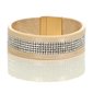 Glamour Damen Kunstleder Party-Armband mit Strass Gold