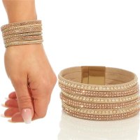 Trendy Damen Kunstleder Armband mit mehreren Bändern...