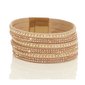 Trendy Damen Kunstleder Armband mit mehreren Bändern Beige