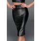 Damen Leder-Look Bleistiftrock mit Schnürung Clubwear Schwarz 38 (M)