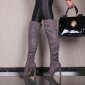 Sexy ladies high heel overknee boots made of velvet grey