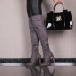 Sexy ladies high heel overknee boots made of velvet grey