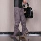 Sexy ladies high heel overknee boots made of velvet grey