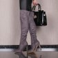 Sexy ladies high heel overknee boots made of velvet grey UK 6