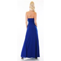 Bodenlanges Cocktail Abendkleid mit Chiffon-Schleier Royal Blau