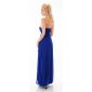 Bodenlanges Cocktail Abendkleid mit Chiffon-Schleier Royal Blau