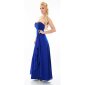 Bodenlanges Cocktail Abendkleid mit Chiffon-Schleier Royal Blau