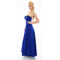 Floor-length cocktail evening dress with chiffon veil royal blue UK 14 (L)