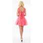 Short A-Line evening dress ball gown with tulle and lace coral