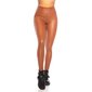 Sexy Thermo Glanz Leggings mit Futter Wetlook Braun
