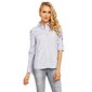 Elegant ladies long-sleeved blouse striped blue-white