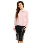 Festive ladies long-sleeved chiffon blouse with folds pink