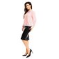 Festive ladies long-sleeved chiffon blouse with folds pink