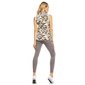 Sleeveless ladies jeans blouse in  army look camouflage-grey