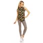 Ärmellose Damen Jeansbluse in Army-Look Camouflage-Olivgrün