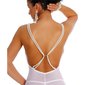 Sexy Negligee aus Netzstoff mit Perlen Dessous Weiß
