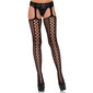Leg Avenue net nylon stockings with garter belt & back seam black