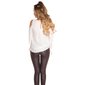 Ladies cold shoulder chiffon blouse valance sleeves white