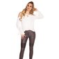 Ladies cold shoulder chiffon blouse valance sleeves white