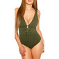 Sexy ladies swimsuit with lacing beachwear khaki
