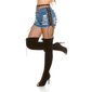 Ultra sexy ladies ripped jeans hot pants with lacing blue