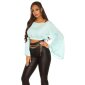 Sexy Damen Latina Chiffon Crop Top bauchfrei Mintgrün