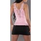 Sexy ladies strappy top with lace at the back pink Onesize (UK 8,10,12)