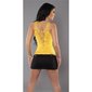Sexy Damen Träger-Top mit Häkelspitze am Rücken Gelb Einheitsgröße (34,36,38)
