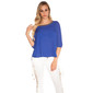 Elegant womens chiffon blouse with half-length sleeves blue