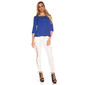 Elegant womens chiffon blouse with half-length sleeves blue