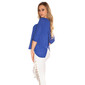 Elegant womens chiffon blouse with half-length sleeves blue