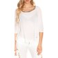 Elegant womens chiffon blouse with half-length sleeves white