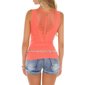 Sexy Damen Feinripp Tanktop mit Knopfleiste vorne Coral