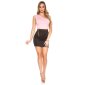 Sexy one-shoulder mini dress incl. belt pink-black