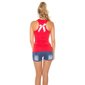 Sexy womens tanktop with cut-outs rivets + rhinestones red