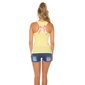 Sexy womens tanktop with cut-outs rivets + rhinestones yellow