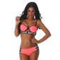 Sexy Damen Push-Up Bikini "LOVE" mit Trägern Neon Aprikot