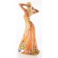 Floor-length one-shoulder flower maxi dress orange