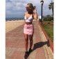 Sexy short womens corduroy mini skirt pink